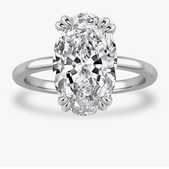 Jewelry - 5ct Elegant Silver and LAB Moissanite Oval-Cut Ring